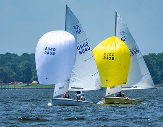 flying scots racing with spinnakers at FBYC